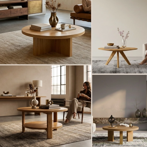 Stoliki kawowe okrągłe / owalne w stylu Loft / Boho